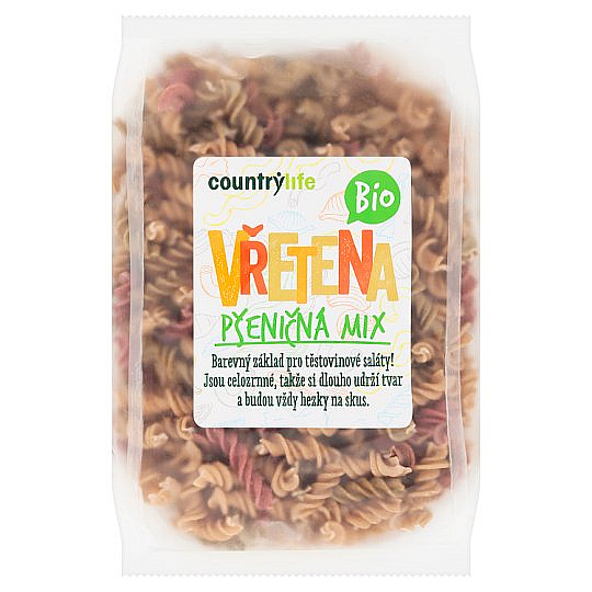 COUNTRY LIFE BIO Těstoviny vřetena pšeničná mix 400g