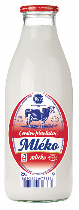 BOHEMILK Opočanské čerstvé mléko plnotučné 1l 