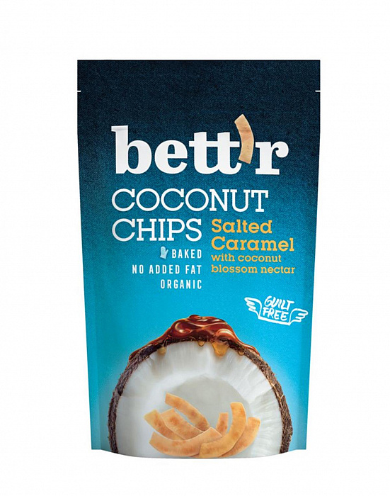 BETT'R BIO Kokosové chipsy slaný karamel 40g