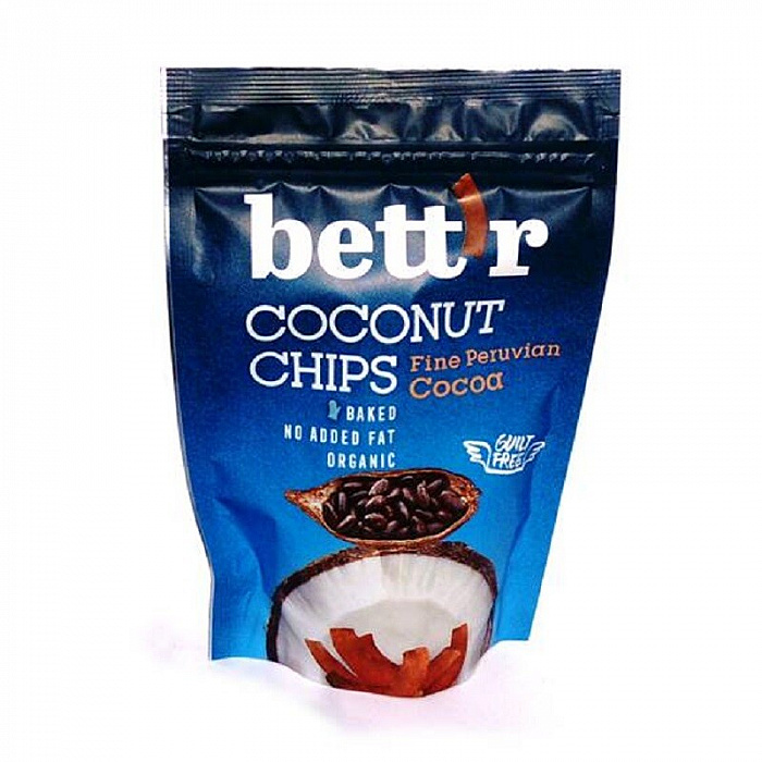 BETT'R BIO Kokosové chipsy s kakaem 40g